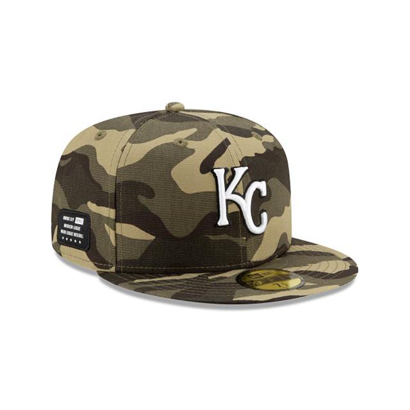 MLB Kansas City Royals Armed Forces Weekend 59Fifty Fitted (QSZ6593) - Green New Era Caps